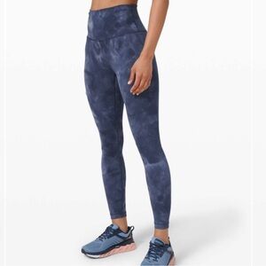 Lululemon Women’s Wunder Train Tight Diamond Dye Shade Navy Blue Size 8